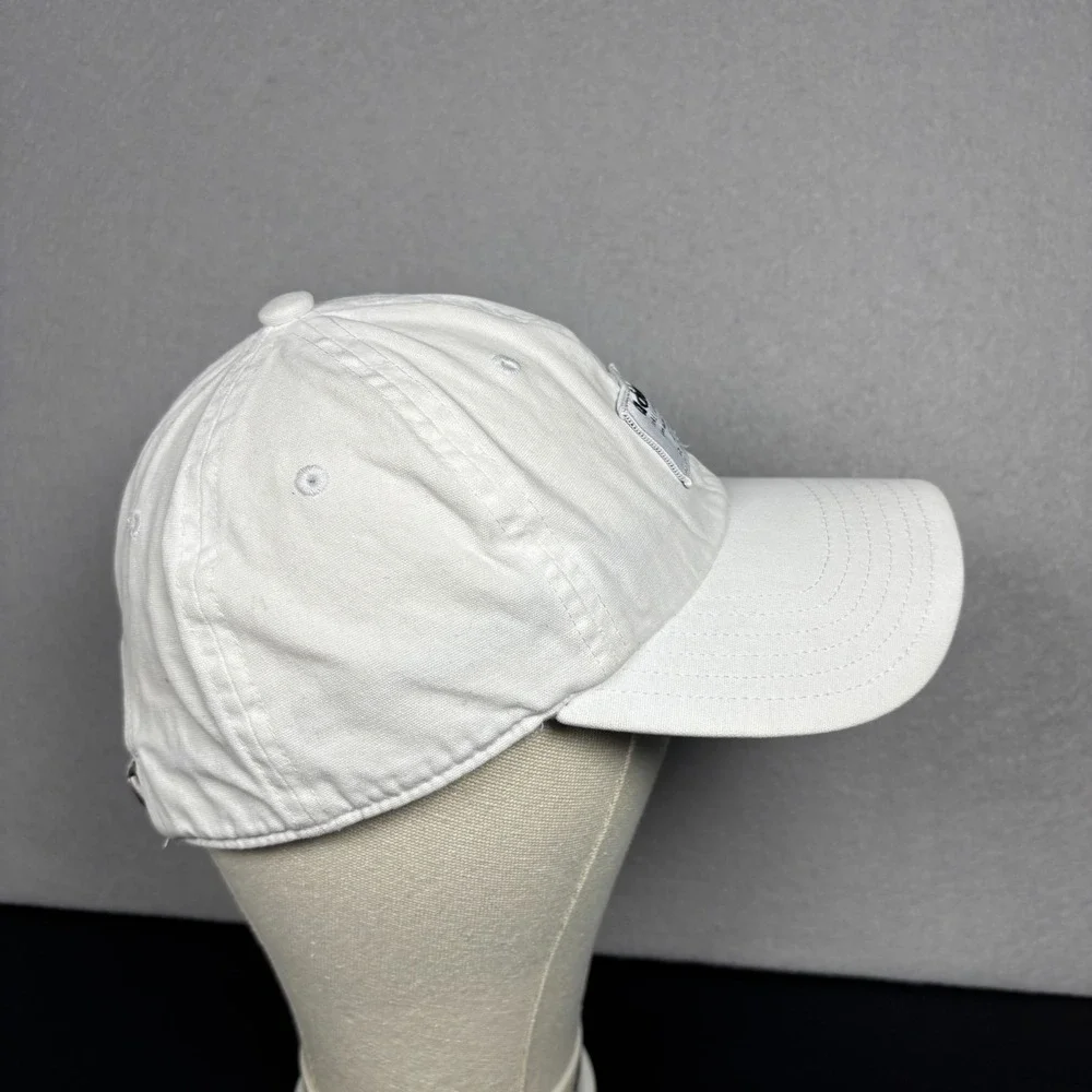 Adidas Three Stripe Life Hat Cap White Adjustable Strapback Multi Language Patch